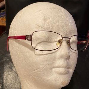 VERSACE GLASSES 🤓 dark red / burgundy rose pink metal frame only made in Italy